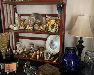 Vintage figural decanters and vintage ceramics