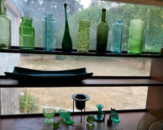 Vintage green glass