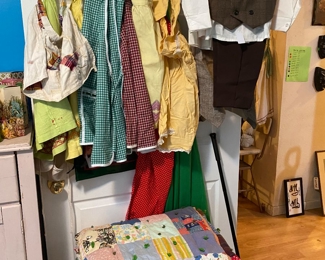 Vintage quilts and aprons