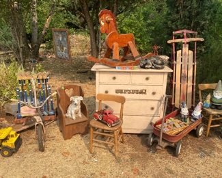 Vintage children's furniture and toys