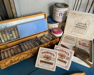 Antique porcelain painting supplies, Vintage Glitter