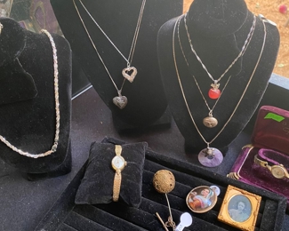 Vintage silver jewelry and Antique Victorian items