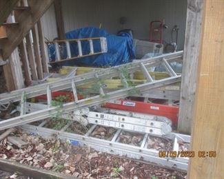 lots and lots of ladders of all sizes