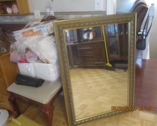 Old beveled glass mirror
