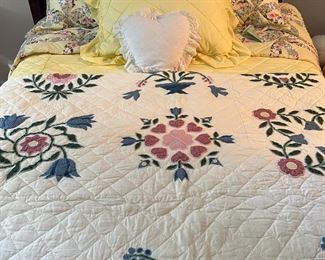 Quilted and applicate bedspread