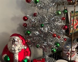 Blown glass Santa
Silver tree