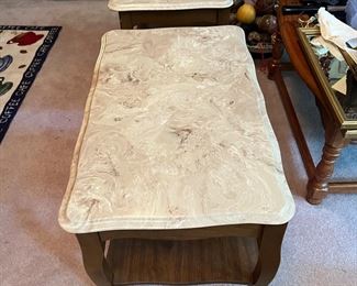 Marble top end tables