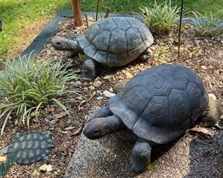 Outside yard art turtles