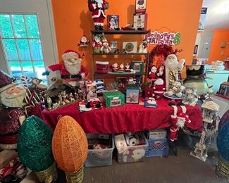 Large Christmas collection in garage