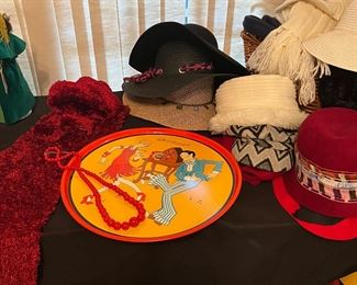 Hats and tray