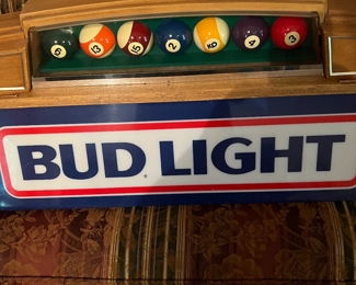 1980’s Bud light beer billiards hanging light