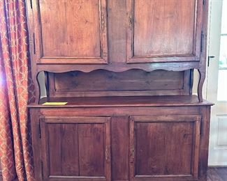 Antique Buffet Deux Corps Interior storage (lots), top & bottom locks. $2,000.00     63.75”W x 18.5”D x 88”H