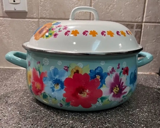 Pioneer Woman floral ceramic covered pot