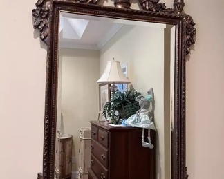 Mahogany framed wall mirror