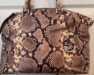 Michael Kors snakesin print satchel