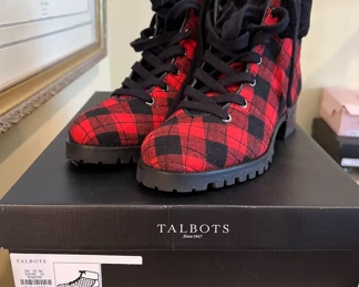 Talbots plaid booties