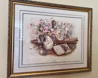 Framed limited edition "Little Women" print signed, dated and inscribed by Paula Vaughn