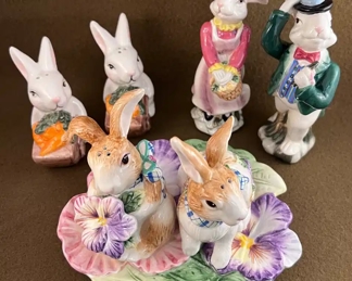 Some of the Fitz and Floyd bunny collection 