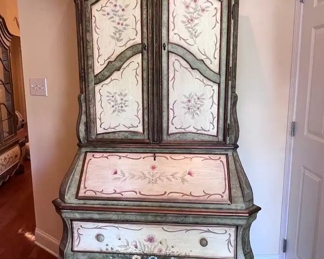 Hand painted secretary cabinet 