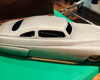 Vintage/Retro- 49’ Mercury and Aero Stream-
Talk about nostalgia! This set is rendered in fine, realistic detail from aluminum with bronze accents, including the car's removable trailer hitch. Aero Stream has functional door. Sold individually or in a set of two as shown.