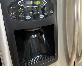 Stainless steel Maytag refrigerator/freezer with automatic ice maker. All features working great!