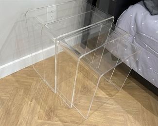 Mid century acrylic nesting tables