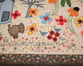 mixed textiles; sewing, needlepoint, quilting