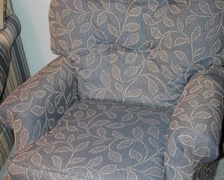 one of a pair Bradington Young swivel-rocker-recliners