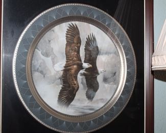 Fountainhead "Wings of Freedom" collectors plates, framed. Numbered limited edition.