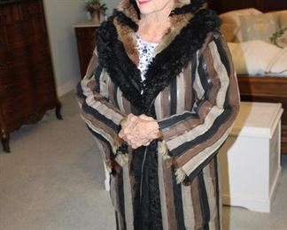 full-length Italian leather with faux fur lining