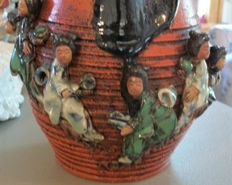 Detail of colorful Japanese vase