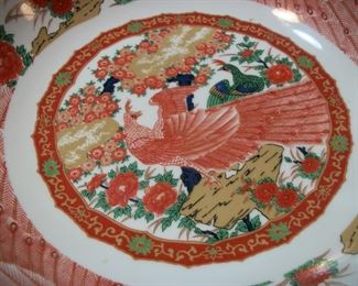 Japanese Peacock plate 14 in across