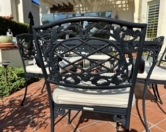 Chairs all marked with maker Brown Jordan and superior quality 