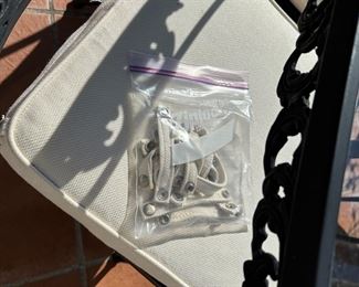 Snap holders for cushions to attach cushions to chair frames