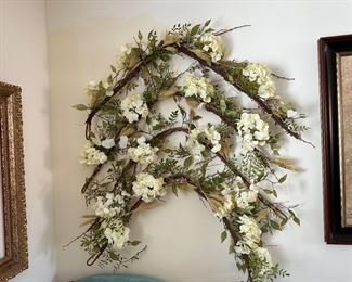 Four Oversize garlands of silk hydrangeas are 48” long each 