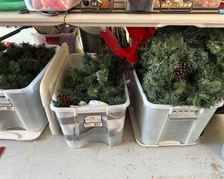 Enough garland for bannisters, entryway, etc in three XL bins