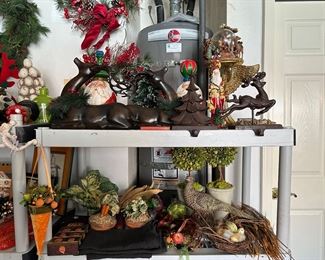 Thanksgiving decor, cast iron stocking holders, Christmas decor 