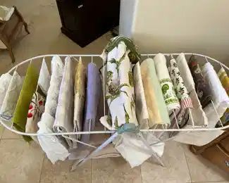 Lovely linens, mostly tablecloths here,