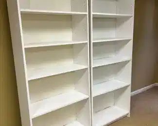 white bookcases
