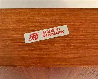 Vintage Danish Modern teak magazine rack by FBJ Mobler with original label