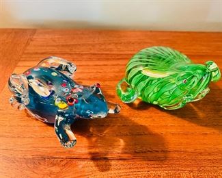 Art glass Murano frog figurines