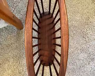 Mid Century walnut spindle magazine rack by Arthur Umanoff in excellent vintage condition
