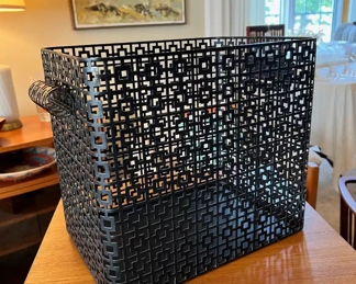 Mid Century Mathieu Matégot styled metal trash can in excellent vintage condition