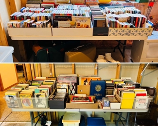 Nice selection of books, LP’s and media