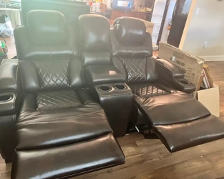 LEATHER RECLINING SOFA