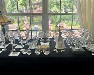 A collection of fine crystal.