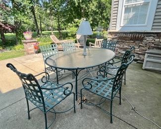 Vintage Brown Jordan Florentine Collection Oval Table & 6 Chairs
