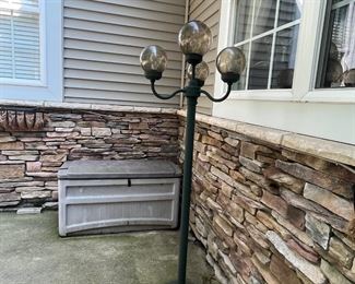 Outside antique style lamp.