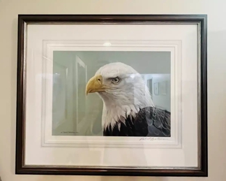 Robert Bateman signed and numbered bald eagle print.