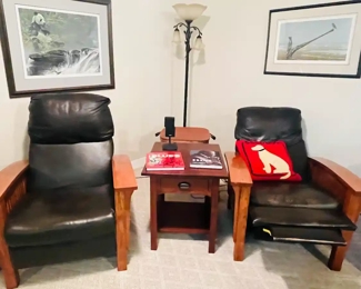 Leather reclining chairs.